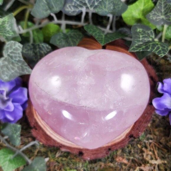 Rose Quartz Heart Palm Stone #2 - Picture 1 of 3